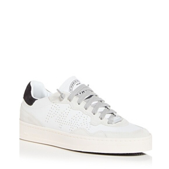 P448 Women's Bali Low Top Sneakers,White/Black, Size 8